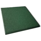 Floordirekt KARAT Fallschutzmatte Elastikmatte Fallschutzplatte mit Drainage 50 x 50 x 2,5 cm Grün