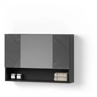 Livinity® Badspiegelschrank, Anthrazit Hochglanz, 80.1 x 55 cm