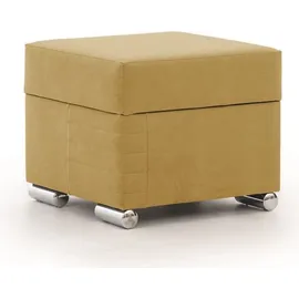 Fun Möbel Ecksofa Schlafsofa inkl. Hocker CANTON Stoff Camelia Senfgelb Ottomane Links - Gelb
