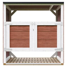 TIMBELA Mülltonnenbox M980A 153 x 159 cm rot