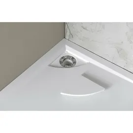 HAK LUssA Duschwanne mit Ablaufdeckel, Viertelkreis 90x90x4cm, R550