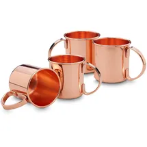 Echtwerk Kupferbecher-Set, Edelstahl-Gläser, Cocktail-Set, Cocktailgläser perfekt für Gin, Vodka, Bier und Kaltgetränke, Geschenkset, 4x Kupferbecher 450 ml, Kupfer
