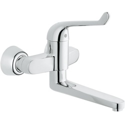 Grohe Euroeco Special Einhand-Sicherheitsmisch-Waschtischbatterie, Ausladung 256mm, Hebel170mm, Chrom, Wandmontage 32793000