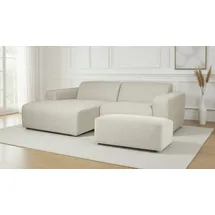 otto home »Koa,228cm, L-Form, Modulsofa, Webstoff, Cord, Struktur, Chenille« Designsofa, Set, Hocker inklusive, weicher Lounge-Sitzkomfort