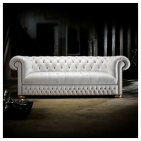 JVmoebel Sofa Chesterfield Couch Polster Weiße Leder Sofa Polster Couchen Weiß, Made in Europa weiß