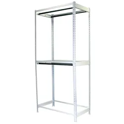 Proregal Kleiderstangenregal Metal Doppel | HxBxT 200x90x75cm | Weiß | Kleiderständer Garderobe Klamottenregal Stangenregal Regal
