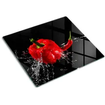 Tulup Spritzschutz Herdabdeckplatte 60 cm x 52 cm rot