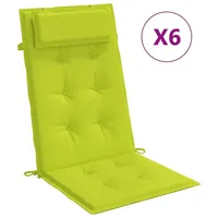 VidaXL Hochlehner-Auflagen 6 Stk. Knallgrün Oxford-Gewebe