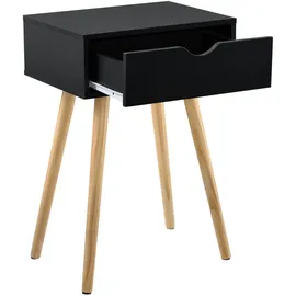 [en.casa] Nachttisch, Schwarz Holzwerkstoff, 40x60x30 cm Schlafzimmer, Nachttische