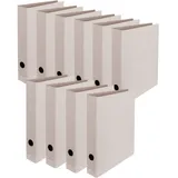 Falken Original Falken 10er Pack Vegan-Ordner Pure Raw. Made in Germany. 5 cm breit DIN A4 Grau naturbelassen puristisch umweltfreundlich Öko Aktenordner Briefordner Büroordner Pappordner Schlitzordner