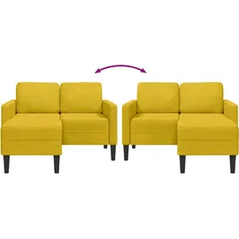 vidaXL 2-Sitzer-Sofa mit Chaiselongue L-Form Gelb 125 cm Samt