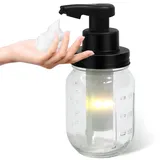 Seifenspender Automatisch Elektrischer Seifenspender Glas Schaumseifenspender No Touch Seifenspender Soap Dispenser Einmachglas Automatic Seifenspender Mit Sensor Schaum FüR Bad,KüChe Durchsichtig