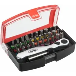 VIGOR Bit Box V5502 Sechskant massiv 6,3 (1/4 Zoll) Schlitz Profil, Innen-Sechskant Profil, Kreuzschlitz Profil PH, Pozidriv Profil PZ, Innen TORX Profil, Tamper Resistant TORX Profil Anzahl Werkzeuge: 32