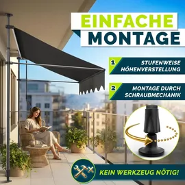 tillvex Klemmmarkise 200 cm anthrazit