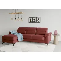 Ecksofa SIT & MORE "Sinatra L-Form", rot (bordeaux), B:258cm H:85cm T:170cm, 100% Polyester, Sofas, Ecksofa, mit Recamiere, optional mit Kopfteilverstellung und Armteilfunktion
