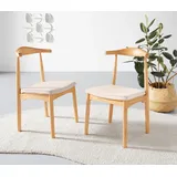 LeGer Home by Lena Gercke Esszimmerstuhl "Rianne, TOPSELLER, OTTOs Choice", beige (naturfarben), H:82cm T:49cm, Polyester, LEGER HOME BY LENA GERCKE, Stühle, Esszimmerstuhl, Gestellrahmen aus massivem Eschenholz, Sitzfläche mit Webstoffkissen