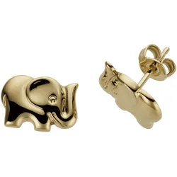 Paar Ohrstecker FIRETTI "Schmuck Geschenk Gold 333 Ohrschmuck Elefanten", gold (gelbgoldfarben), Ohrringe, Mädchen, Gelbgold 333, Made in Germany