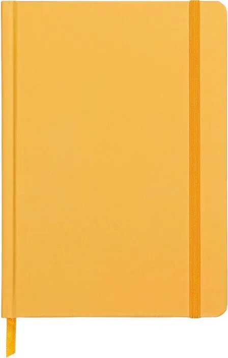 Jubiluu Divers A5 Hardcover-Planer, 18 Monate, 112 Seiten (Offestpapier 100 g), Lesezeichen & Gummiband – unmarkiert für langfristige Planung, Zielführung oder tägliche Organisation, Sonnenyellow
