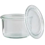 APS Weck-Glas mit Deckel, 12er Set WECK Gläser 200 ml 9 cm, H: 6 cm, Sturzform, Einmachglas, Dekoglas, Dessertglas, Vorratsglas, spülmaschinengeeignet, Transparent