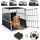 Cadoca® Hundetransportbox Aluminium Hundebox Kofferraum robust verschließbar trapezförmig L Alu 90x66x72cm