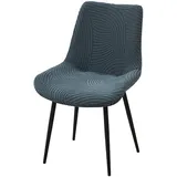 WYLEBER Esszimmer Stuhlhussen Schalenstühle,rutschfeste Universal-Stuhlhussen ohne Armlehnen,für Küche Esszimmer Wohnzimmer Schlafzimmer(Dark Gray,1 Set)