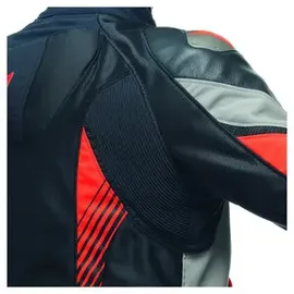 Dainese Super Rider 2 Absolute Leder-Textiljacke wasserdicht Schwarz/Grau/Rot 58