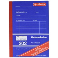 Herlitz Lieferschein mit Empfangsschein Formularbuch 202 A6, 2 x 40 Blatt
