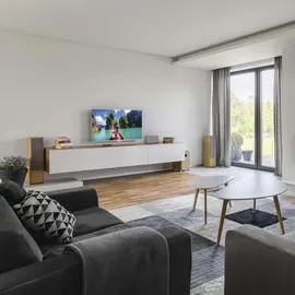 Hama Zimmerantenne Stoff-Design, DVB-T2, aktiv, Grau/Schwarz