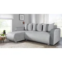 Ecksofa Rino mit Schlaffunktion und Bettkasten - L-Form Couch, Polsterecke, Couchgarnitur, Eckcouch, Sofa, Sofagarnitur (Enjoy 21 + Cayenne 1118) - Grau/Dunkelgrau