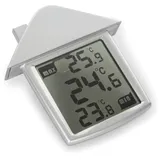 Perel Fenster-Thermometer, MIT ANZEIGE DER MINDEST- und außen, transparent