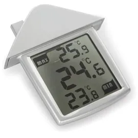 Perel Fenster-Thermometer, MIT ANZEIGE DER MINDEST- und außen, transparent