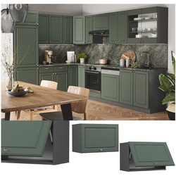 Vicco Hängeschrank Küchenschrank Küchenmöbel Fame-Line Anthrazit Grün-Gold Landhaus 60 cm Küche Einbauküche Hängeschrank Klapptür Dunstabzugshaube Küchenzeile
