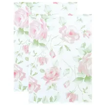 Lashuma Geschirrhandtücher rosa - grün, 2er Handtücher Set Rose, Spültücher 48x68 cm