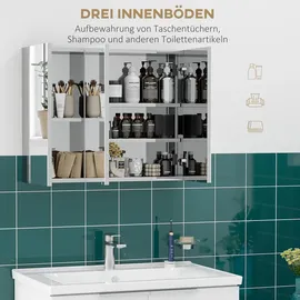 kleankin Spiegelschrank 55 cm Silber