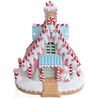 tin dreams factory Tin Dreams | Lebkuchenhaus Weihnachten mit LED-Licht | Weihnachts-Süßigkeitenhaus | Dekoration für Miniaturdorf | Weihnachtsdorf, Villa, Siedlung oder beleuchtete Stadt