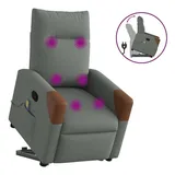 vidaXL Massagesessel mit Aufstehhilfe Dunkelgrau Stoff