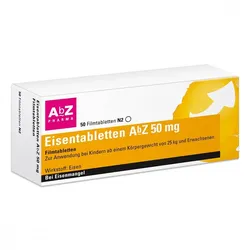 Eisentabletten AbZ 50mg zum Ausgleich eines Eisenmangels