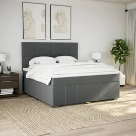 vidaXL Boxspringbett 180 x 200 cm Dunkelgrau