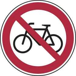 Verbotsschild, Fahrrad verboten - praxisbewährt - 200x1.5 mm Kunststoff