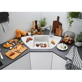 Blanco Zia 9 E mittig Einbau Granit schwarz Handbetätigung 930 x 510 mm