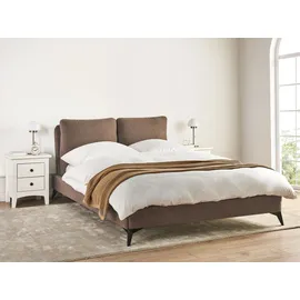 Beliani Polsterbett Braun Textil, 140x200 cm Schlafzimmer, Betten, Polsterbetten
