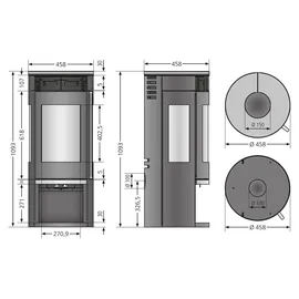 Oranier Rota Tre 2.0 Stahl schwarz/Sandstein