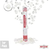 Party Factory Party Popper 1 Stück 40 cm weiße Rosen Konfetti-Shooter für Silvester