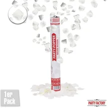 Party Factory Party Popper 1 Stück 40 cm weiße Rosen Konfetti-Shooter für Silvester