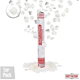 Party Factory Party Popper 1 Stück 40 cm weiße Rosen Konfetti-Shooter für Silvester