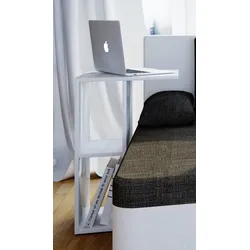 VCM Nachto Couchtisch , Laptop Tisch 2 Regale weiß.