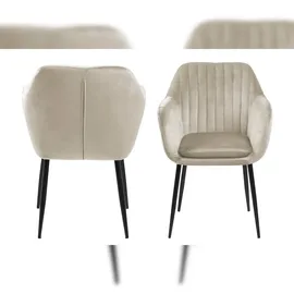 Actona Emilia Esszimmerstuhl mit Armlehnen, Velour braun.