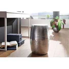 Wohnling Beistelltisch rund Aluminium silber 30,0 x 30,0 x 49,5 cm, 1 St.