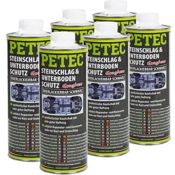 6x 1l Petec Steinschlag Unterbodenschutz Kautschuk Saugdose Lackierbar Schwarz: Art.-nr. 73210
