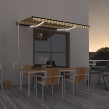 vidaXL LED Automatische Markise 350 x 250 cm gelb/weiß inkl. Windsensor 3069093